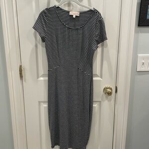 Women’s size 6 Philosophy midi stripped black & gray dress